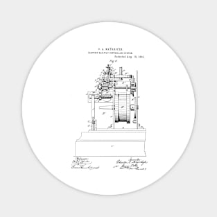 Electric Railway Controlling System Vintage Retro Patent Hand Drawing Funny Novelty Gift Magnet